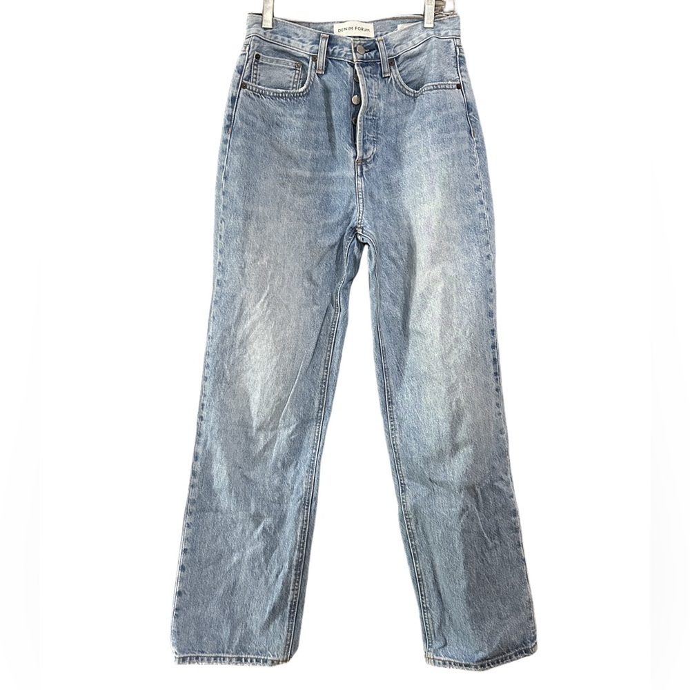 Denim Forum Light Blue Straight Jeans Size 25